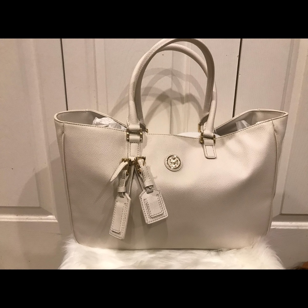 Tory Burch Bleach color Rosalynn Tote, never worn!